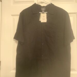 H&M Men's Black Casual Button Down Shirt